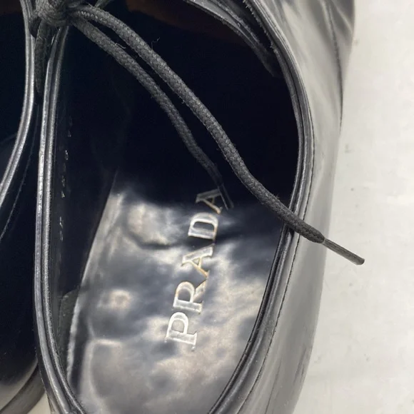 Prada Men’s black with laces dress shoes sz 10